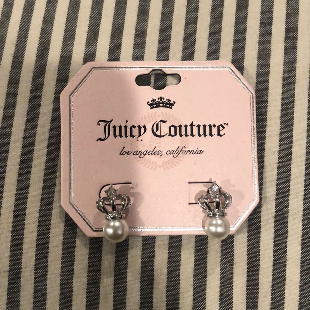 Silver earrings w/pearls and stones